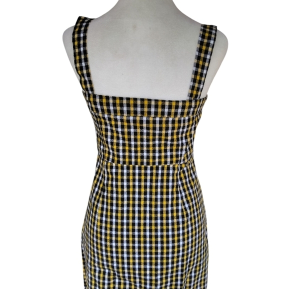 Hollister Button Front Yellow, Black, & White Plaid Dress Size XS - Picture 5 of 8